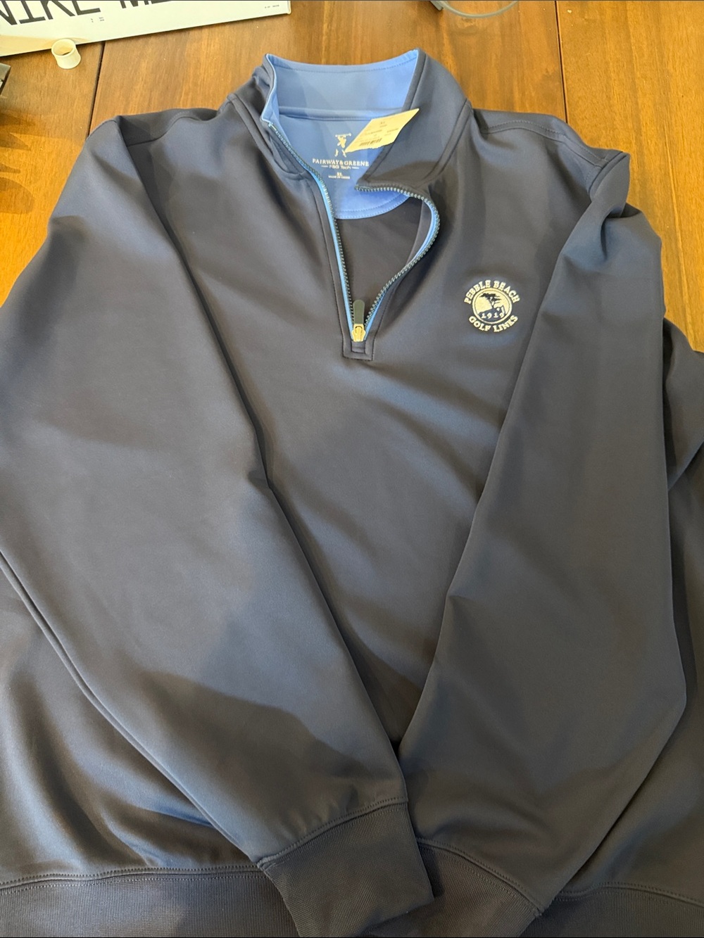 Fairway & Greene Pebble Beach Navy and Light Blue Tech Pullover